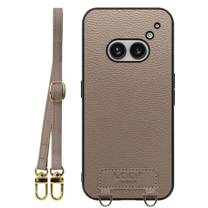 [ LOOF LUXURY-SHELL SHOULDER ] Nothing Phone (2a)  ショルダーストラップ付き シンプルでスマート 本革 シェル型ケース ショルダー ストラップ スマホショルダー [ Nothing Phone (2a) ]