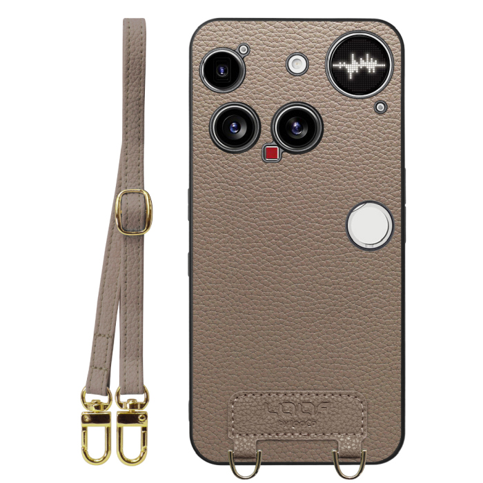 [ LOOF LUXURY-SHELL SHOULDER ] Nothing Phone (3) ナッシングフォンスリー ショルダーストラップ付き シンプルでスマート 本革 シェル型ケース ショルダー ストラップ スマホショルダー [ Nothing Phone (3) 用 ]