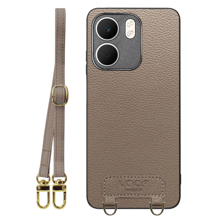 [ LOOF LUXURY-SHELL SHOULDER ] OPPO A5x オッポ ショルダーストラップ付き シンプルでスマート 本革 シェル型ケース ショルダー ストラップ スマホショルダー [ OPPO A5x 用 ]