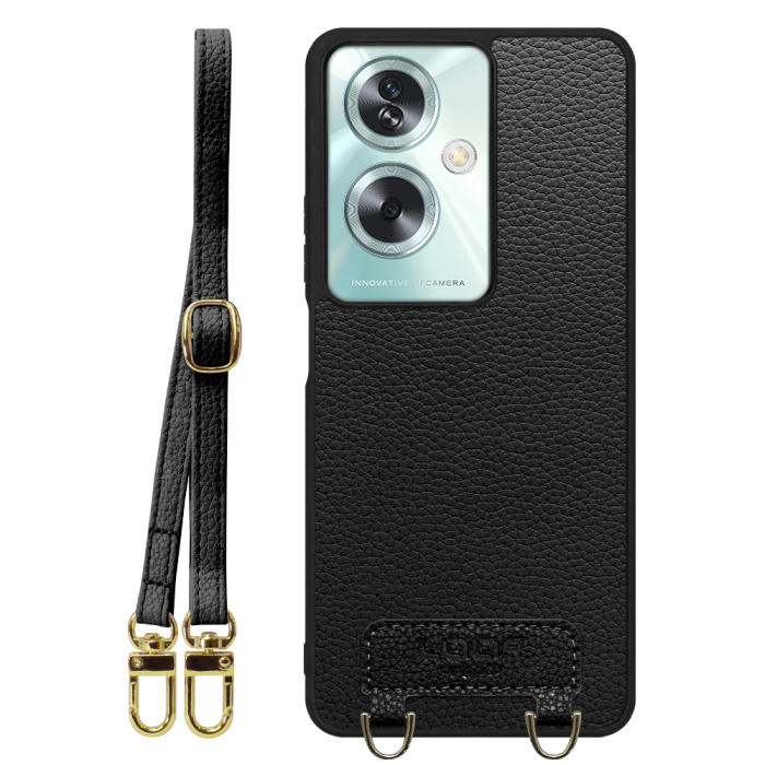 [ LOOF LUXURY-SHELL SHOULDER ] OPPO A79 5G A795G ショルダーストラップ付き シンプルでスマート 本革 シェル型ケース ショルダー ストラップ スマホショルダー [ OPPO A79 5G ]