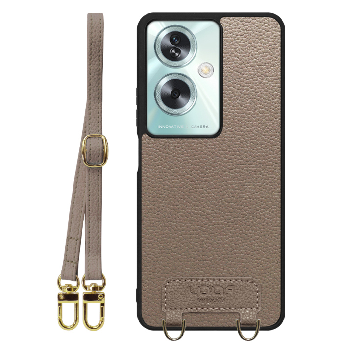 [ LOOF LUXURY-SHELL SHOULDER ] OPPO A79 5G A795G ショルダーストラップ付き シンプルでスマート 本革 シェル型ケース ショルダー ストラップ スマホショルダー [ OPPO A79 5G ]