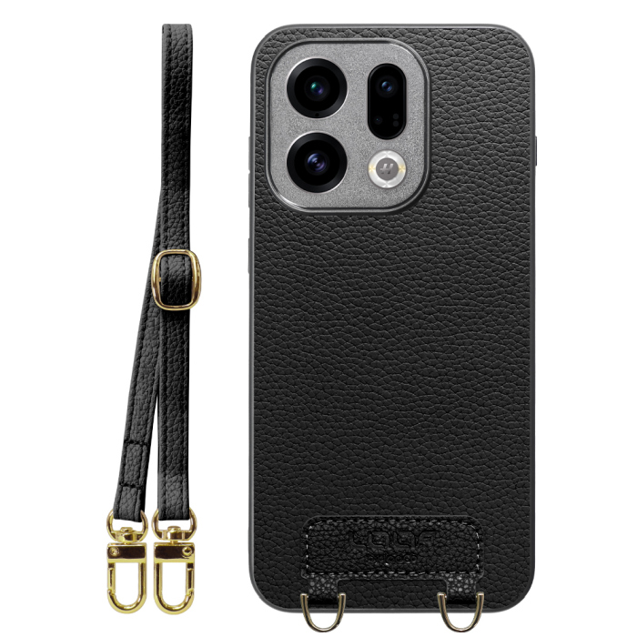 [ LOOF LUXURY-SHELL SHOULDER ] OPPO Find X9 OPG07 CPH2797 ショルダーストラップ付き シンプルでスマート 本革 シェル型ケース ショルダー ストラップ スマホショルダー [ OPPO Find X9 ]