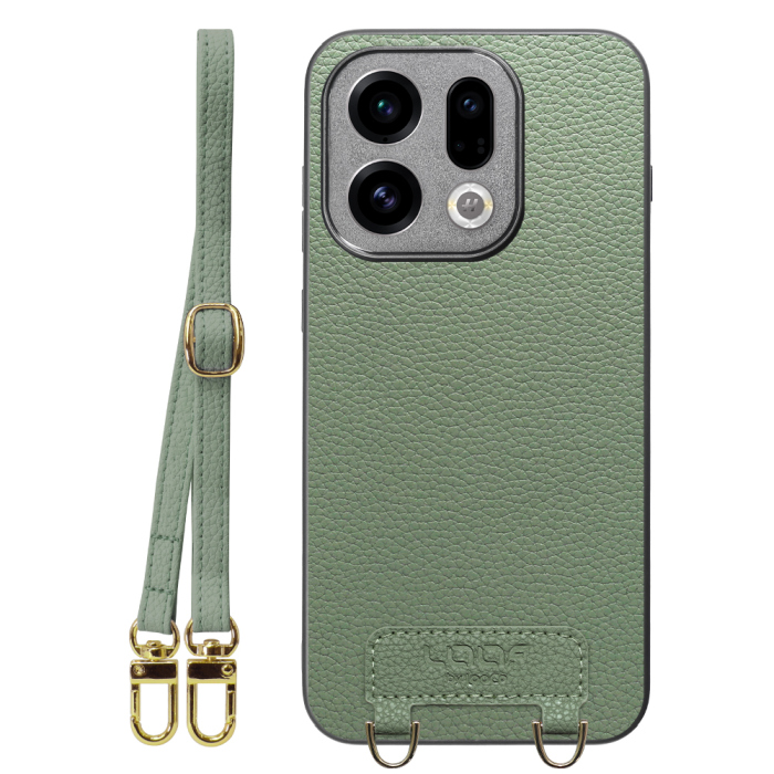 [ LOOF LUXURY-SHELL SHOULDER ] OPPO Find X9 OPG07 CPH2797 ショルダーストラップ付き シンプルでスマート 本革 シェル型ケース ショルダー ストラップ スマホショルダー [ OPPO Find X9 ]