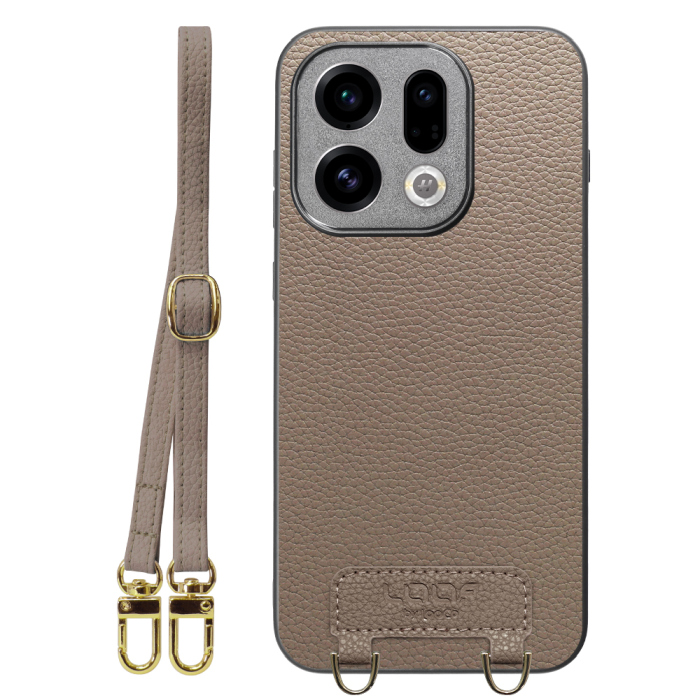 [ LOOF LUXURY-SHELL SHOULDER ] OPPO Find X9 OPG07 CPH2797 ショルダーストラップ付き シンプルでスマート 本革 シェル型ケース ショルダー ストラップ スマホショルダー [ OPPO Find X9 ]