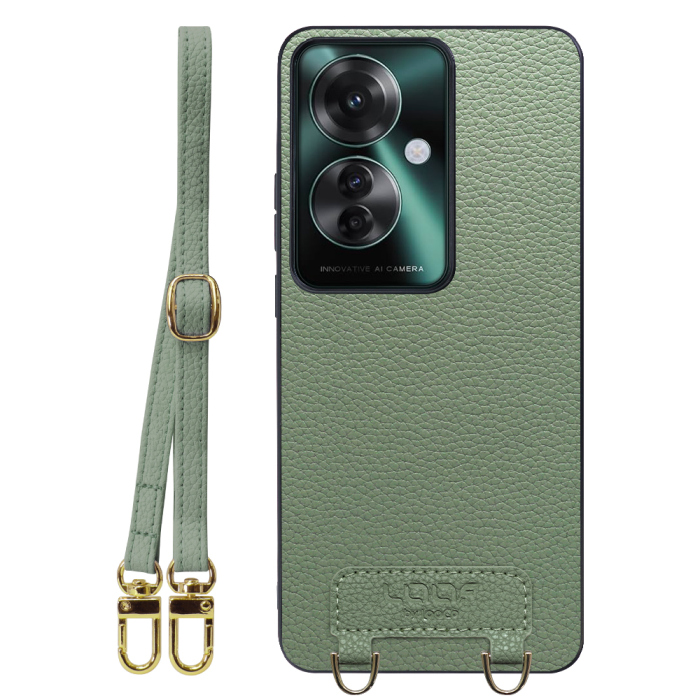 [ LOOF LUXURY-SHELL SHOULDER ] OPPO Reno11 A  ショルダーストラップ付き シンプルでスマート 本革 シェル型ケース ショルダー ストラップ スマホショルダー [ OPPO Reno11 A ]
