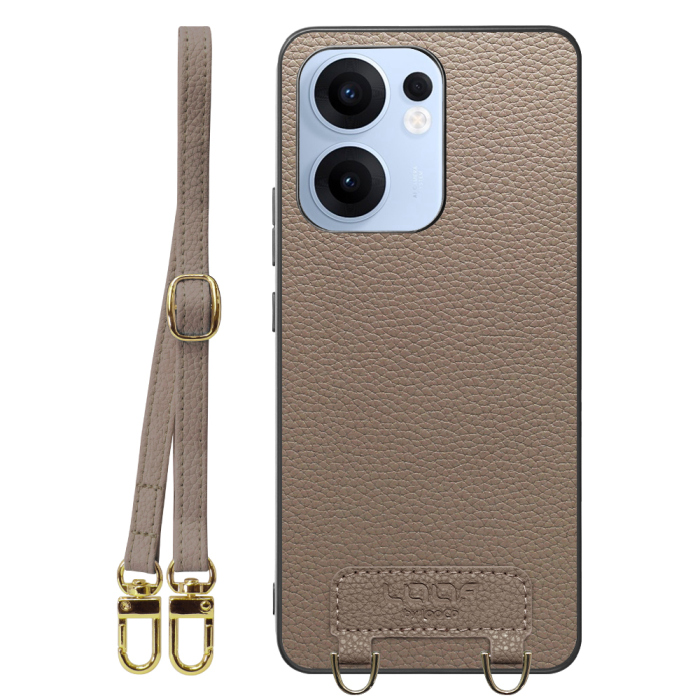 [ LOOF LUXURY-SHELL SHOULDER ] OPPO Reno13 A  ショルダーストラップ付き シンプルでスマート 本革 シェル型ケース ショルダー ストラップ スマホショルダー [ OPPO Reno13 A ]