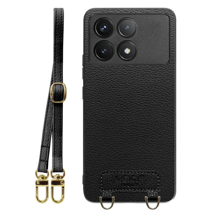 [ LOOF LUXURY-SHELL SHOULDER ] POCO F6 Pro  ショルダーストラップ付き シンプルでスマート 本革 シェル型ケース ショルダー ストラップ スマホショルダー [ POCO F6 Pro ]