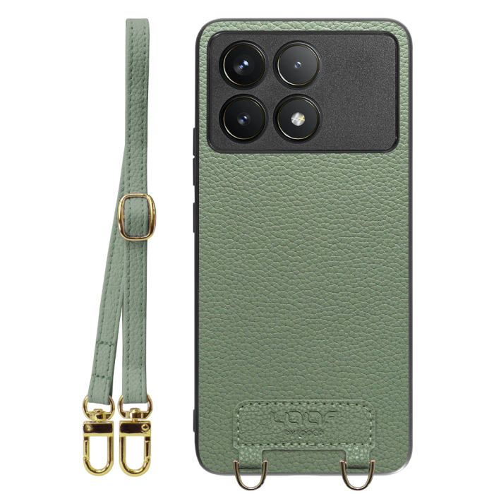 [ LOOF LUXURY-SHELL SHOULDER ] POCO F6 Pro  ショルダーストラップ付き シンプルでスマート 本革 シェル型ケース ショルダー ストラップ スマホショルダー [ POCO F6 Pro ]