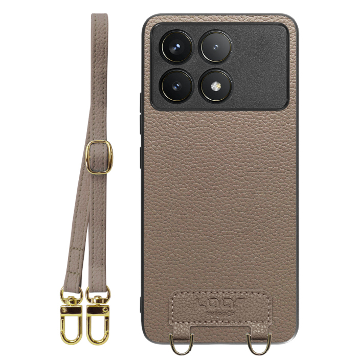 [ LOOF LUXURY-SHELL SHOULDER ] POCO F6 Pro  ショルダーストラップ付き シンプルでスマート 本革 シェル型ケース ショルダー ストラップ スマホショルダー [ POCO F6 Pro ]