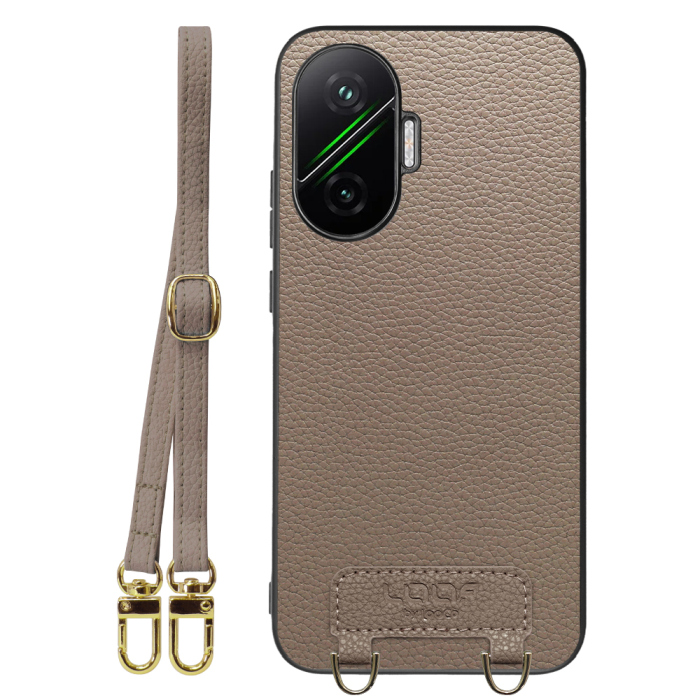 [ LOOF LUXURY-SHELL SHOULDER ] POCO F7 Xiaomi シャオミ ショルダーストラップ付き シンプルでスマート 本革 シェル型ケース ショルダー ストラップ スマホショルダー [ POCO F7 ]