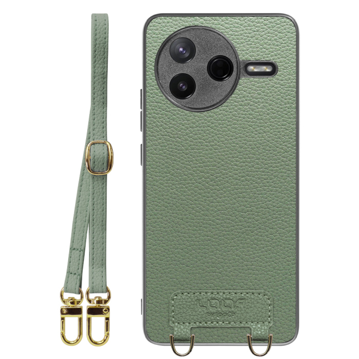 [ LOOF LUXURY-SHELL SHOULDER ] POCO F7 Pro Xiaomi シャオミ ショルダーストラップ付き シンプルでスマート 本革 シェル型ケース ショルダー ストラップ スマホショルダー [ POCO F7 Pro ]