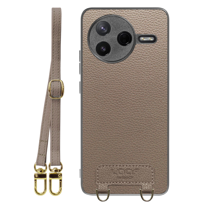 [ LOOF LUXURY-SHELL SHOULDER ] POCO F7 Pro Xiaomi シャオミ ショルダーストラップ付き シンプルでスマート 本革 シェル型ケース ショルダー ストラップ スマホショルダー [ POCO F7 Pro ]