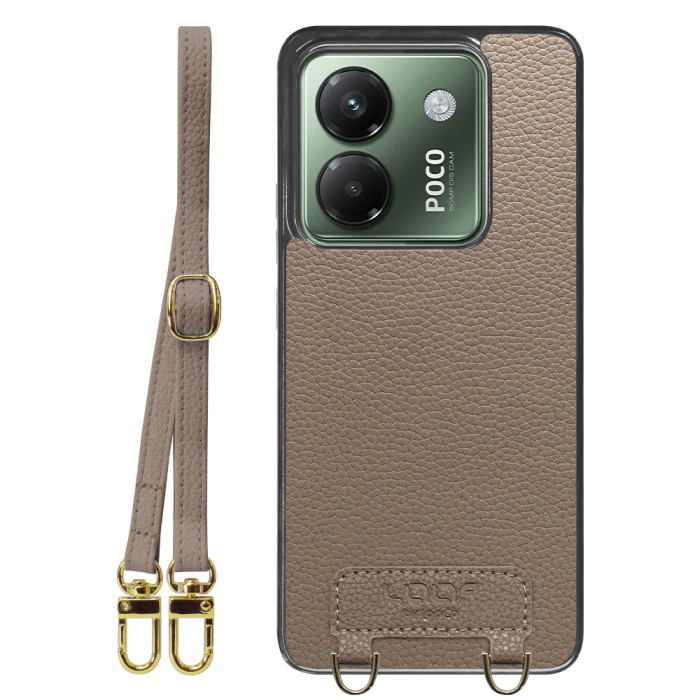 [ LOOF LUXURY-SHELL SHOULDER ] POCO M7 Pro 5G Xiaomi シャオミ ショルダーストラップ付き シンプルでスマート 本革 シェル型ケース ショルダー ストラップ スマホショルダー [ POCO M7 Pro 5G ]