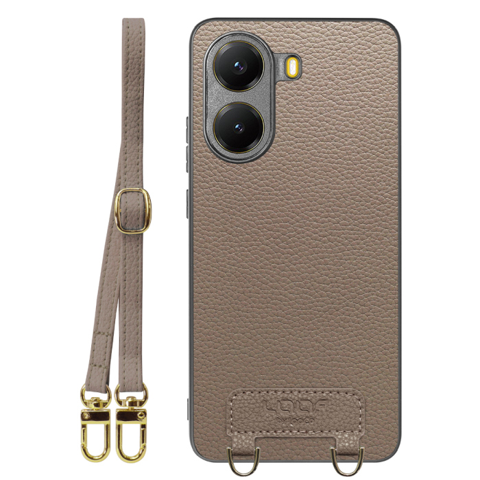 [ LOOF LUXURY-SHELL SHOULDER ] POCO X7 Pro Xiaomi ショルダーストラップ付き シンプルでスマート 本革 シェル型ケース ショルダー ストラップ スマホショルダー [ POCO X7 Pro ]