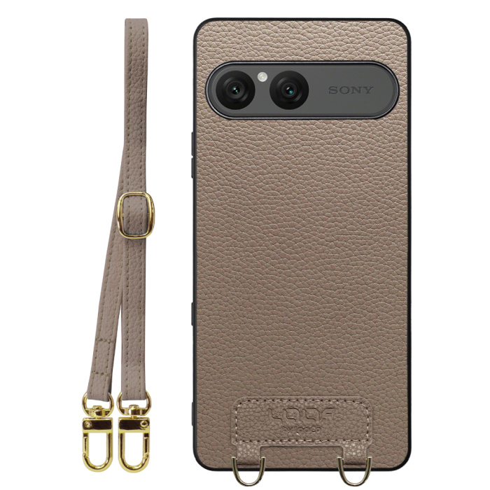 [ LOOF LUXURY-SHELL SHOULDER ] Xperia 10 VII エクスペリア XQ-FE44 ショルダーストラップ付き シンプルでスマート 本革 シェル型ケース ショルダー ストラップ スマホショルダー [ Xperia 10 VII 用 ]