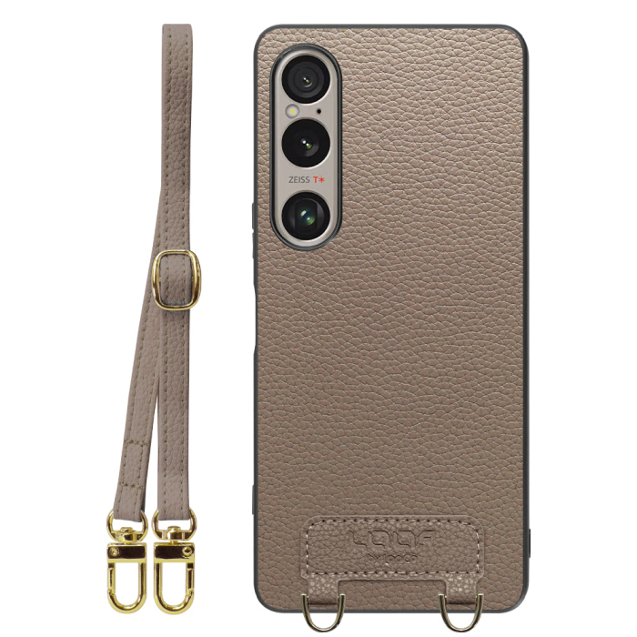 [ LOOF LUXURY-SHELL SHOULDER ] Xperia 1 VI  ショルダーストラップ付き シンプルでスマート 本革 シェル型ケース ショルダー ストラップ スマホショルダー [ Xperia 1 VI ]