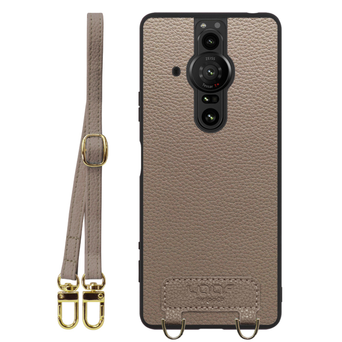 [ LOOF LUXURY-SHELL SHOULDER ] Xperia PRO-I XQ-BE42 proi xperiaproi ショルダーストラップ付き シンプルでスマート 本革 シェル型ケース ショルダー ストラップ スマホショルダー [ Xperia PRO-I ]