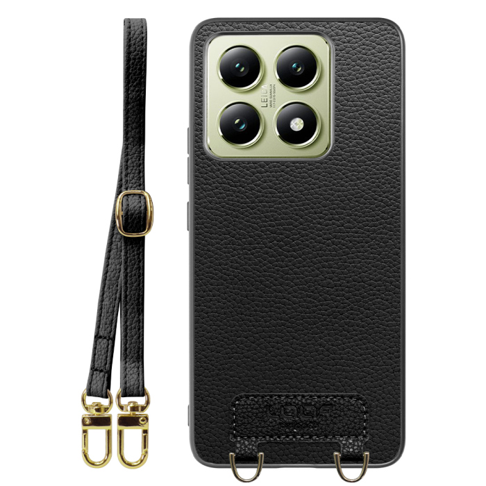 [ LOOF LUXURY-SHELL SHOULDER ] Xiaomi 14T XIG06 ショルダーストラップ付き シンプルでスマート 本革 シェル型ケース ショルダー ストラップ スマホショルダー [ Xiaomi 14T ]