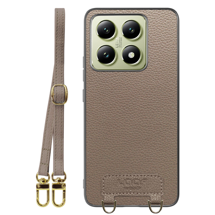 [ LOOF LUXURY-SHELL SHOULDER ] Xiaomi 14T XIG06 ショルダーストラップ付き シンプルでスマート 本革 シェル型ケース ショルダー ストラップ スマホショルダー [ Xiaomi 14T ]
