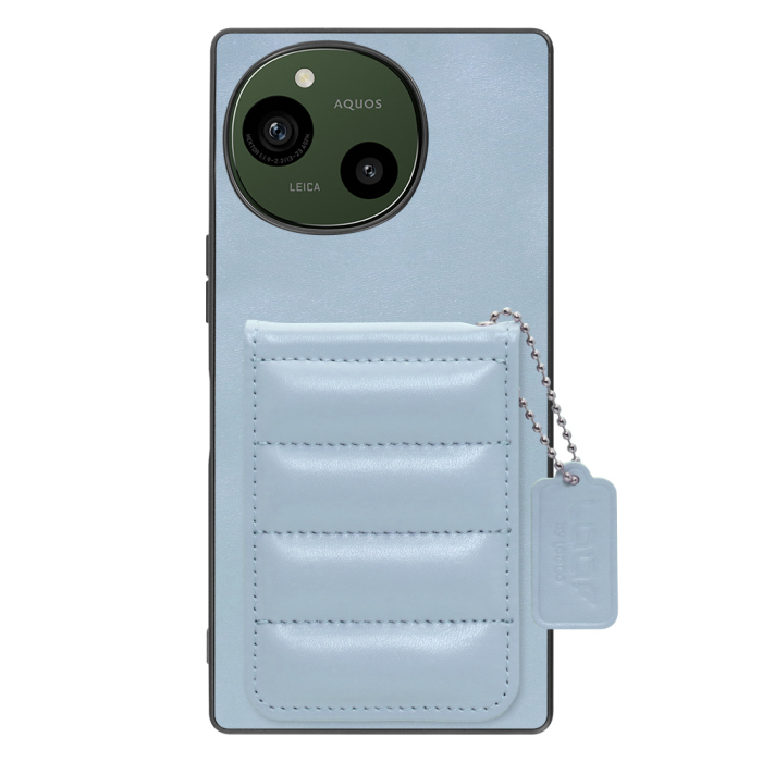 [ LOOF SWEET-SHELL CARD ] AQUOS R9 / R10 SH-51E SH-51F スマホケース キルティング加工のカードケース付き マグネット内蔵 カード収納 本革 レザータグ＆チェーン付き パステルカラー [ AQUOS R9 / R10 ]