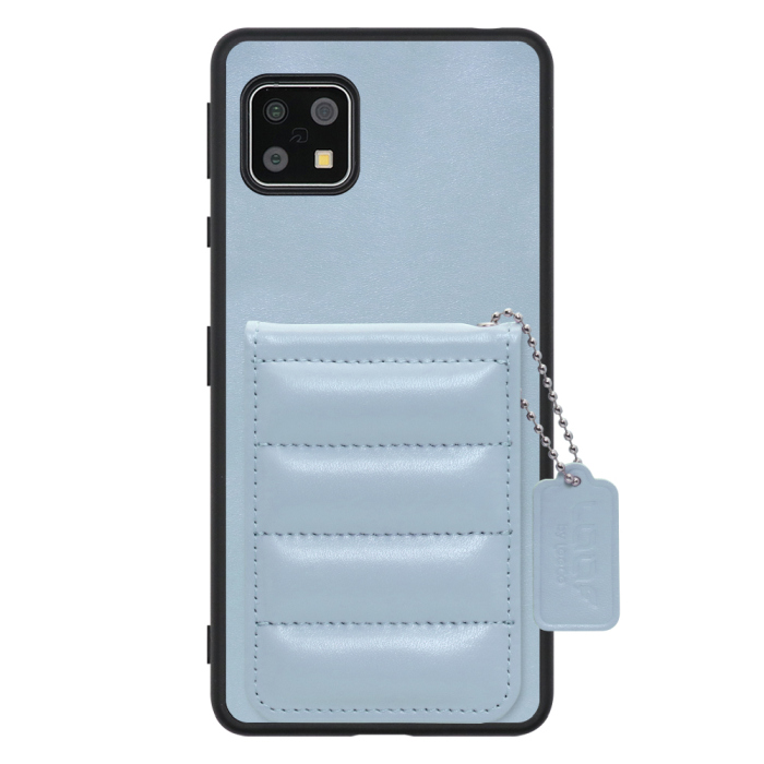 [ LOOF SWEET-SHELL CARD ] AQUOS sense4 / sense4 lite / sense4 basic / sense5G / やさしいスマホ2 sense 4 4lite 4basic 5G sense4lite sense4basic スマホケース キルティング加工のカードケース付き マグネット内蔵 カード収納 本革 レザータグ＆チェーン付き パステルカラー [ AQUOS sense4/4 lite/4 basic/sense5G/やさしいスマホ2 ]