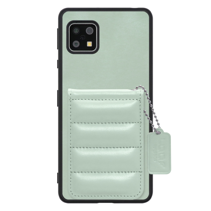 [ LOOF SWEET-SHELL CARD ] AQUOS sense4 / sense4 lite / sense4 basic / sense5G / やさしいスマホ2 sense 4 4lite 4basic 5G sense4lite sense4basic スマホケース キルティング加工のカードケース付き マグネット内蔵 カード収納 本革 レザータグ＆チェーン付き パステルカラー [ AQUOS sense4/4 lite/4 basic/sense5G/やさしいスマホ2 ]