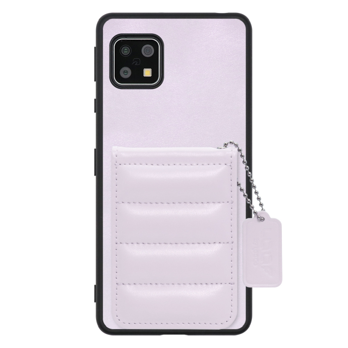 [ LOOF SWEET-SHELL CARD ] AQUOS sense4 / sense4 lite / sense4 basic / sense5G / やさしいスマホ2 sense 4 4lite 4basic 5G sense4lite sense4basic スマホケース キルティング加工のカードケース付き マグネット内蔵 カード収納 本革 レザータグ＆チェーン付き パステルカラー [ AQUOS sense4/4 lite/4 basic/sense5G/やさしいスマホ2 ]