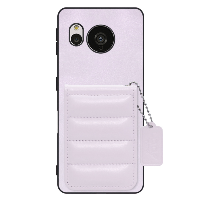 [ LOOF SWEET-SHELL CARD ] AQUOS sense7 sense 7 スマホケース キルティング加工のカードケース付き マグネット内蔵 カード収納 本革 レザータグ＆チェーン付き パステルカラー [ AQUOS sense7 ]
