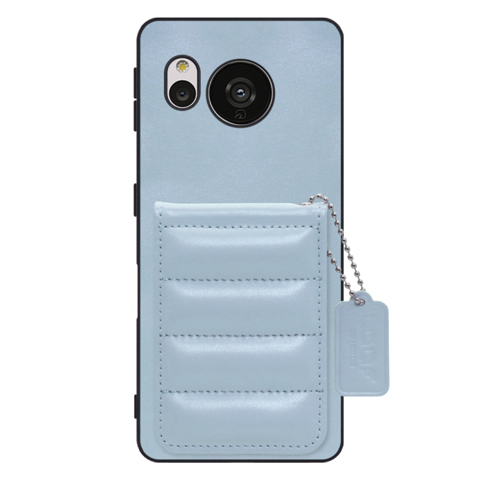 [ LOOF SWEET-SHELL CARD ] AQUOS sense7 Plus sense7plus 7plus sense 7 スマホケース キルティング加工のカードケース付き マグネット内蔵 カード収納 本革 レザータグ＆チェーン付き パステルカラー [ AQUOS sense7 Plus ]