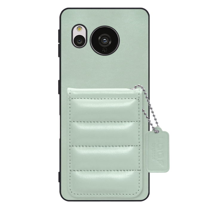 [ LOOF SWEET-SHELL CARD ] AQUOS sense7 Plus sense7plus 7plus sense 7 スマホケース キルティング加工のカードケース付き マグネット内蔵 カード収納 本革 レザータグ＆チェーン付き パステルカラー [ AQUOS sense7 Plus ]
