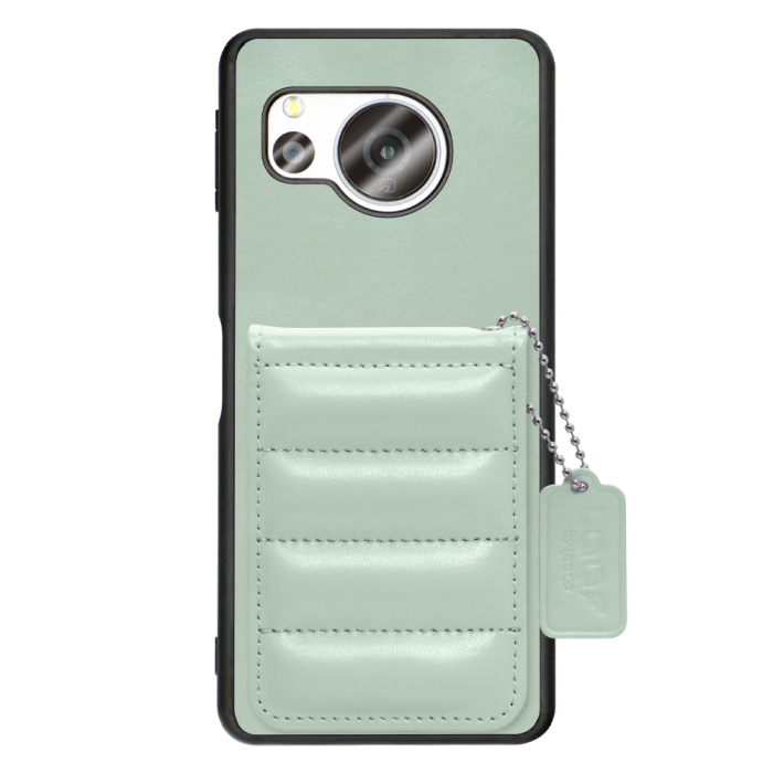 [ LOOF SWEET-SHELL CARD ] AQUOS sense8 SH-54D / SHG11 sense 8 スマホケース キルティング加工のカードケース付き マグネット内蔵 カード収納 本革 レザータグ＆チェーン付き パステルカラー [ AQUOS sense8 ]