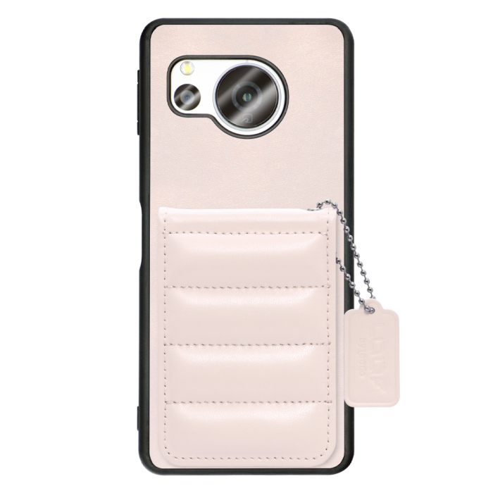 [ LOOF SWEET-SHELL CARD ] AQUOS sense8 SH-54D / SHG11 sense 8 スマホケース キルティング加工のカードケース付き マグネット内蔵 カード収納 本革 レザータグ＆チェーン付き パステルカラー [ AQUOS sense8 ]