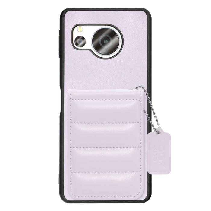 [ LOOF SWEET-SHELL CARD ] AQUOS sense8 SH-54D / SHG11 sense 8 スマホケース キルティング加工のカードケース付き マグネット内蔵 カード収納 本革 レザータグ＆チェーン付き パステルカラー [ AQUOS sense8 ]