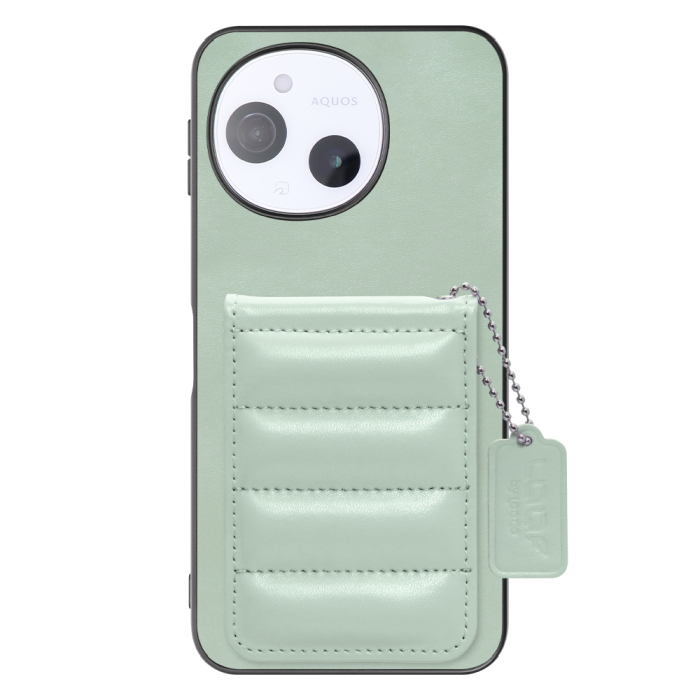 [ LOOF SWEET-SHELL CARD ] AQUOS sense9 SH-53E SHG14 SH-M2 SH-53F SH-M33 スマホケース キルティング加工のカードケース付き マグネット内蔵 カード収納 本革 レザータグ＆チェーン付き パステルカラー [ AQUOS sense9 / sense10 ]