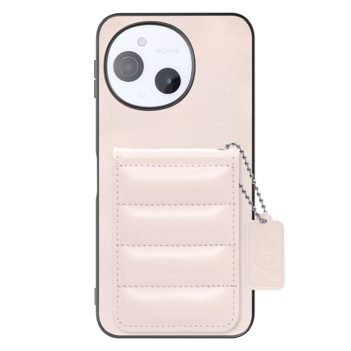 [ LOOF SWEET-SHELL CARD ] AQUOS sense9 SH-53E SHG14 SH-M2 SH-53F SH-M33 スマホケース キルティング加工のカードケース付き マグネット内蔵 カード収納 本革 レザータグ＆チェーン付き パステルカラー [ AQUOS sense9 / sense10 ]