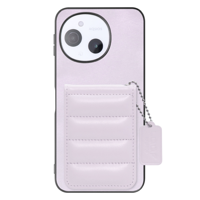 [ LOOF SWEET-SHELL CARD ] AQUOS sense9 SH-53E SHG14 SH-M2 SH-53F SH-M33 スマホケース キルティング加工のカードケース付き マグネット内蔵 カード収納 本革 レザータグ＆チェーン付き パステルカラー [ AQUOS sense9 / sense10 ]