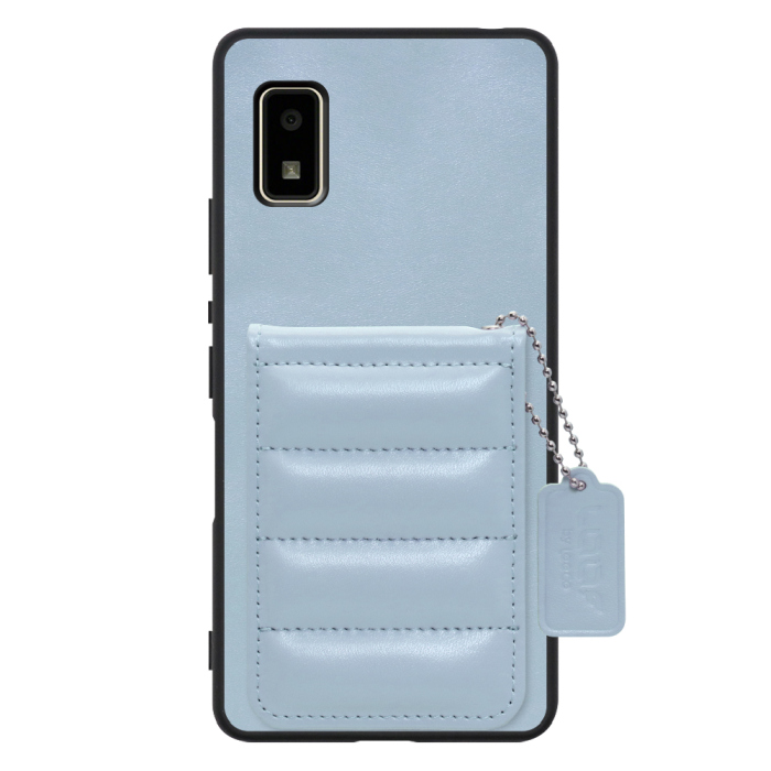 [ LOOF SWEET-SHELL CARD ] AQUOS wish2 / wish  スマホケース キルティング加工のカードケース付き マグネット内蔵 カード収納 本革 レザータグ＆チェーン付き パステルカラー [ AQUOS wish/wish2 ]