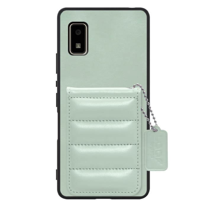 [ LOOF SWEET-SHELL CARD ] AQUOS wish2 / wish  スマホケース キルティング加工のカードケース付き マグネット内蔵 カード収納 本革 レザータグ＆チェーン付き パステルカラー [ AQUOS wish/wish2 ]