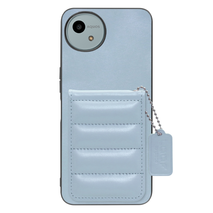 [ LOOF SWEET-SHELL CARD ] AQUOS wish4 SH-52E スマホケース キルティング加工のカードケース付き マグネット内蔵 カード収納 本革 レザータグ＆チェーン付き パステルカラー [ AQUOS wish4 ]