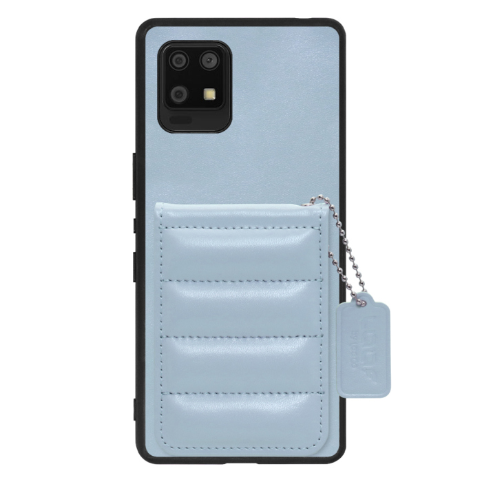 [ LOOF SWEET-SHELL CARD ] AQUOS zero6 SHG04 zero 6 スマホケース キルティング加工のカードケース付き マグネット内蔵 カード収納 本革 レザータグ＆チェーン付き パステルカラー [ AQUOS zero6 ]