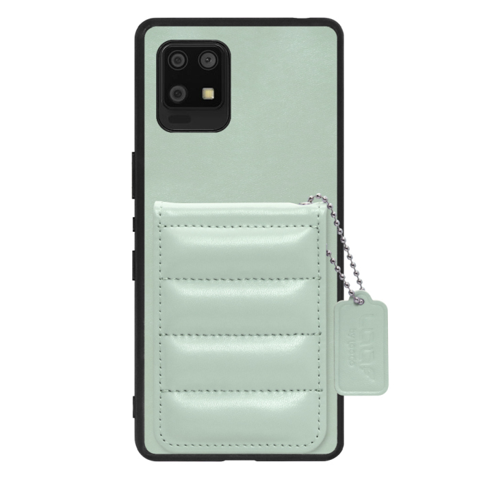 [ LOOF SWEET-SHELL CARD ] AQUOS zero6 SHG04 zero 6 スマホケース キルティング加工のカードケース付き マグネット内蔵 カード収納 本革 レザータグ＆チェーン付き パステルカラー [ AQUOS zero6 ]