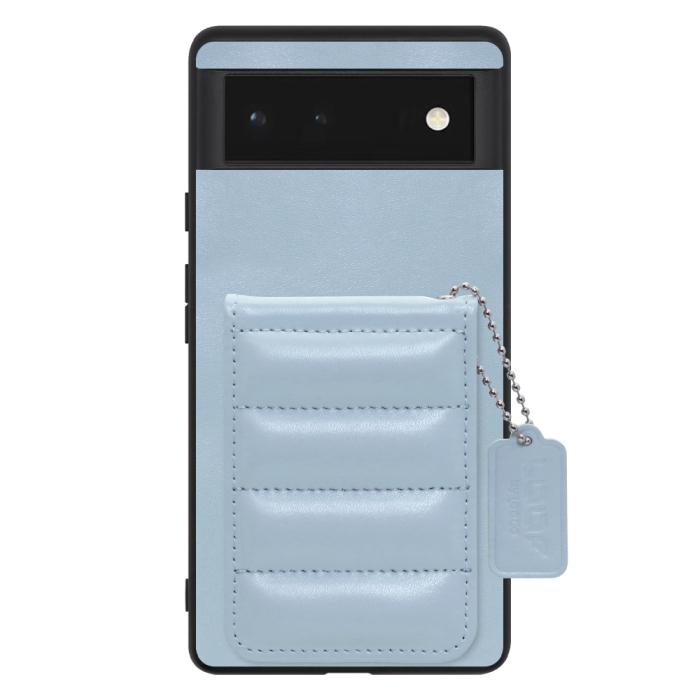 [ LOOF SWEET-SHELL CARD ] Google Pixel 6 googlepixel6 pixel6 ピクセル6 スマホケース キルティング加工のカードケース付き マグネット内蔵 カード収納 本革 レザータグ＆チェーン付き パステルカラー [ Google Pixel 6 ]