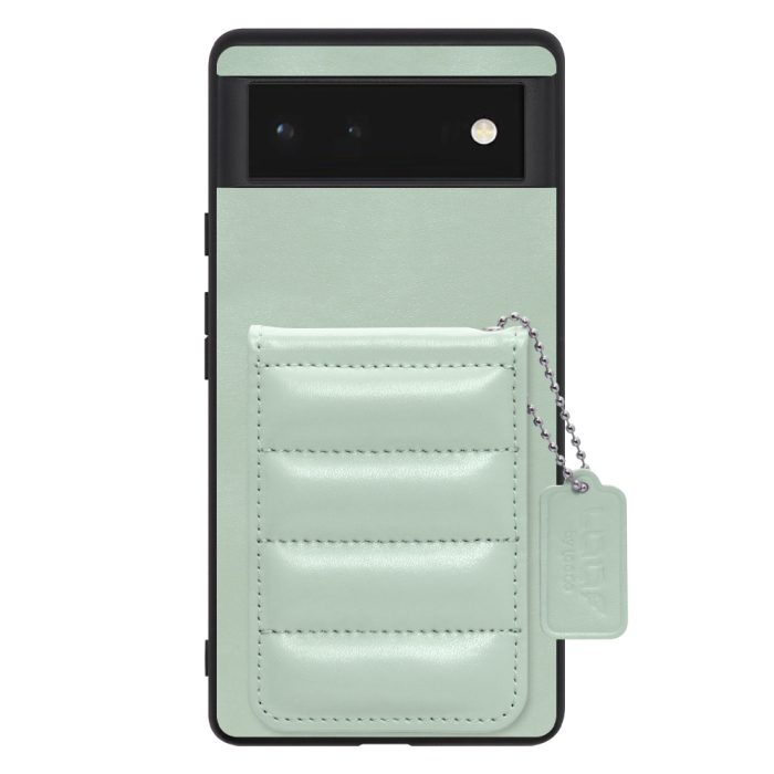 [ LOOF SWEET-SHELL CARD ] Google Pixel 6 googlepixel6 pixel6 ピクセル6 スマホケース キルティング加工のカードケース付き マグネット内蔵 カード収納 本革 レザータグ＆チェーン付き パステルカラー [ Google Pixel 6 ]