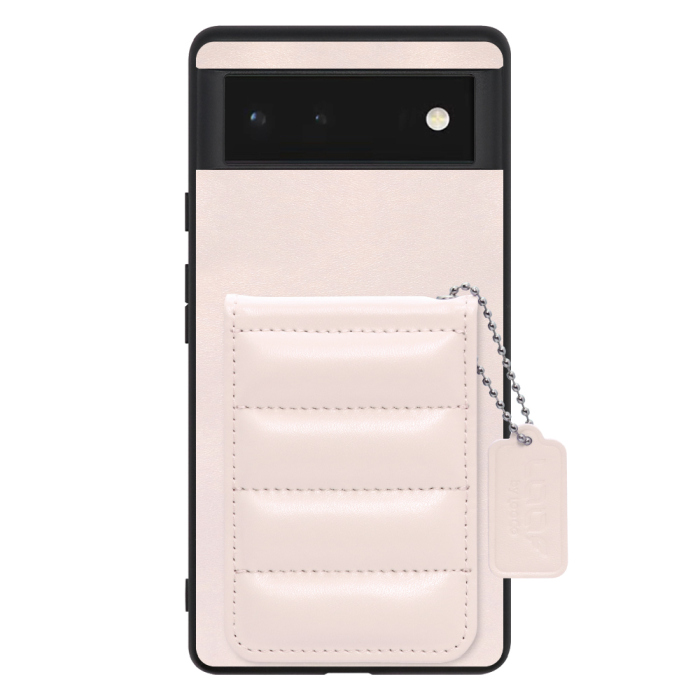 [ LOOF SWEET-SHELL CARD ] Google Pixel 6 googlepixel6 pixel6 ピクセル6 スマホケース キルティング加工のカードケース付き マグネット内蔵 カード収納 本革 レザータグ＆チェーン付き パステルカラー [ Google Pixel 6 ]