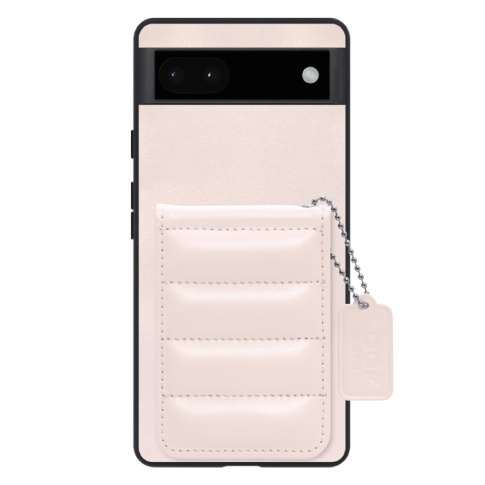 [ LOOF SWEET-SHELL CARD ] Google Pixel 6a googlepixel6a pixel6a スマホケース キルティング加工のカードケース付き マグネット内蔵 カード収納 本革 レザータグ＆チェーン付き パステルカラー [ Google Pixel 6a ]