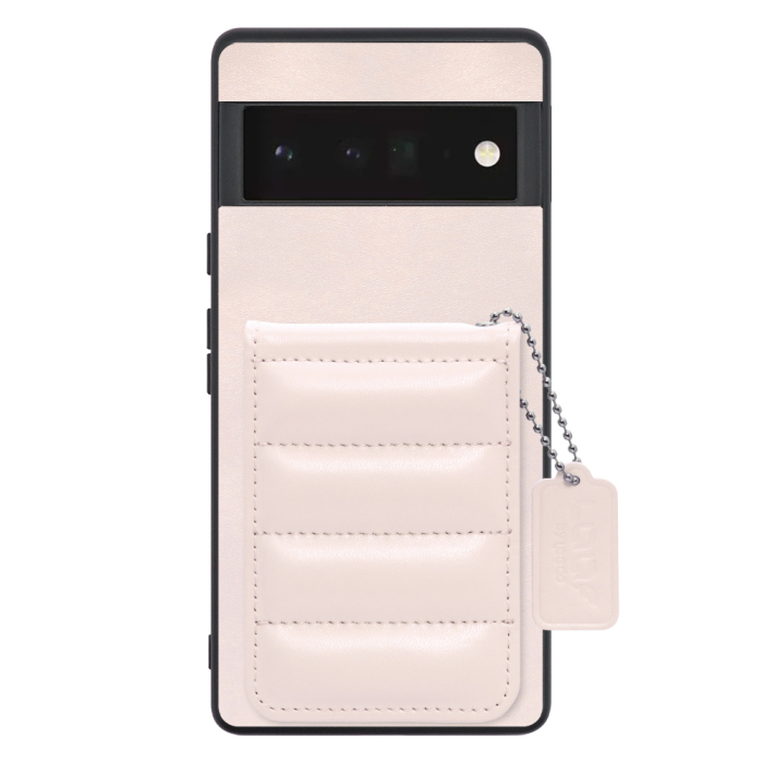 [ LOOF SWEET-SHELL CARD ] Google Pixel 6 Pro Googlepixel6pro 6pro プロ ピクセル6pro スマホケース キルティング加工のカードケース付き マグネット内蔵 カード収納 本革 レザータグ＆チェーン付き パステルカラー [ Google Pixel 6 Pro ]