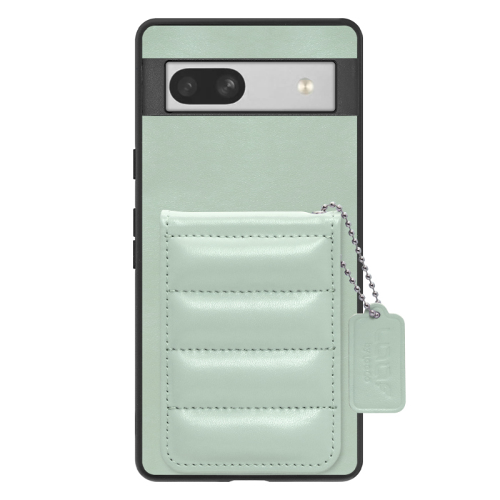 [ LOOF SWEET-SHELL CARD ] Google Pixel 7a googlepixel7a pixel7a スマホケース キルティング加工のカードケース付き マグネット内蔵 カード収納 本革 レザータグ＆チェーン付き パステルカラー [ Google Pixel 7a ]