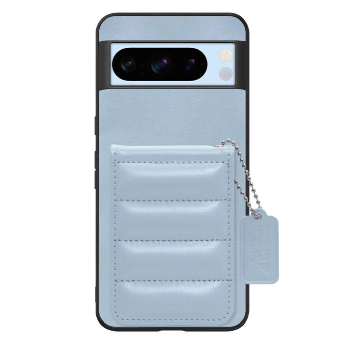 [ LOOF SWEET-SHELL CARD ] Google pixel 8 Pro googlepixel8pro Pixel8 8Pro プロ ピクセル8Pro スマホケース キルティング加工のカードケース付き マグネット内蔵 カード収納 本革 レザータグ＆チェーン付き パステルカラー [ Google Pixel 8 Pro ]