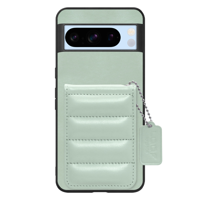 [ LOOF SWEET-SHELL CARD ] Google pixel 8 Pro googlepixel8pro Pixel8 8Pro プロ ピクセル8Pro スマホケース キルティング加工のカードケース付き マグネット内蔵 カード収納 本革 レザータグ＆チェーン付き パステルカラー [ Google Pixel 8 Pro ]