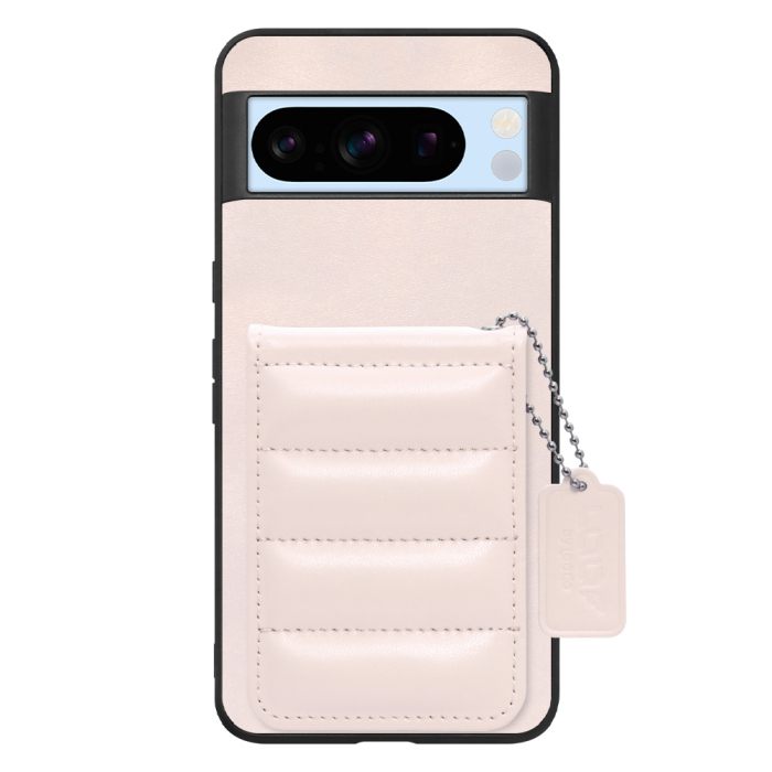 [ LOOF SWEET-SHELL CARD ] Google pixel 8 Pro googlepixel8pro Pixel8 8Pro プロ ピクセル8Pro スマホケース キルティング加工のカードケース付き マグネット内蔵 カード収納 本革 レザータグ＆チェーン付き パステルカラー [ Google Pixel 8 Pro ]